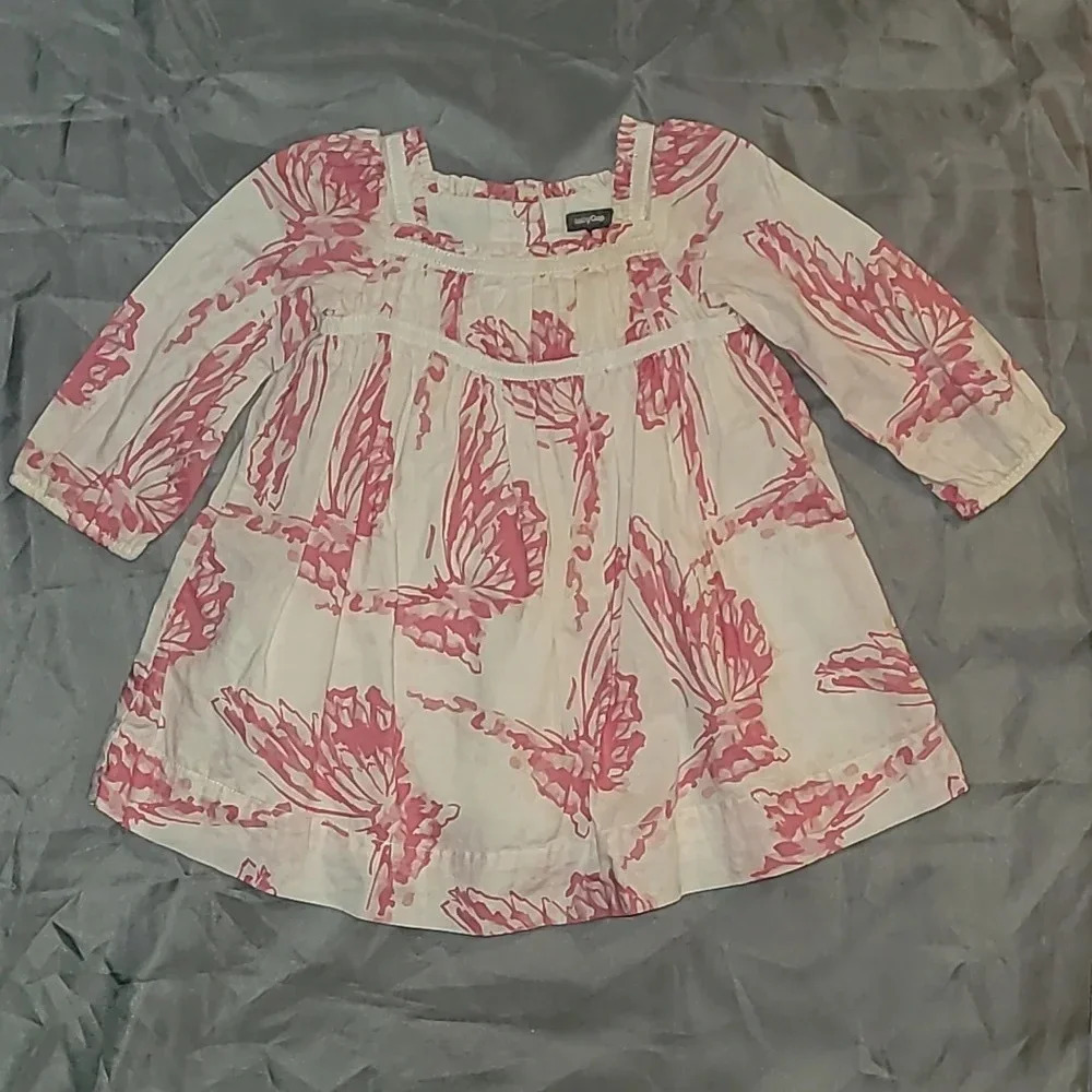 Baby Girls 6-12 months pink and white butterfly dress set BABYGAP LOT-B - Picture 2 of 3